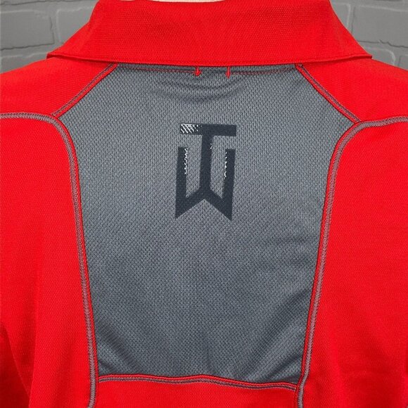 Nike Shirt Women XLarge‎ 18-20 Red Golf Dri-Fit TPC SCOTTSDALE TIGER WOODS Top - Picture 6 of 11